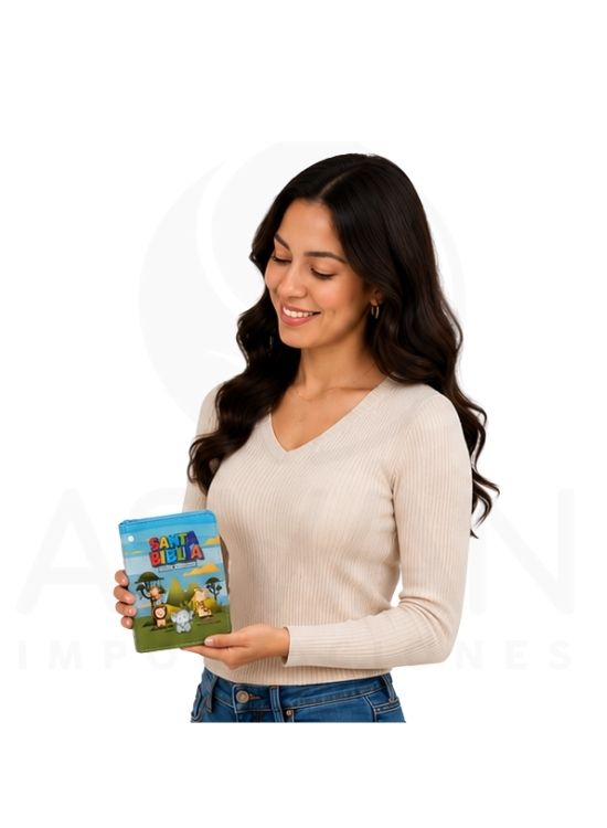 BIBLIA RVR 1960 BOLSILLO PARA NIÑOS ANIMALES VINILO CON CIERRE - 3