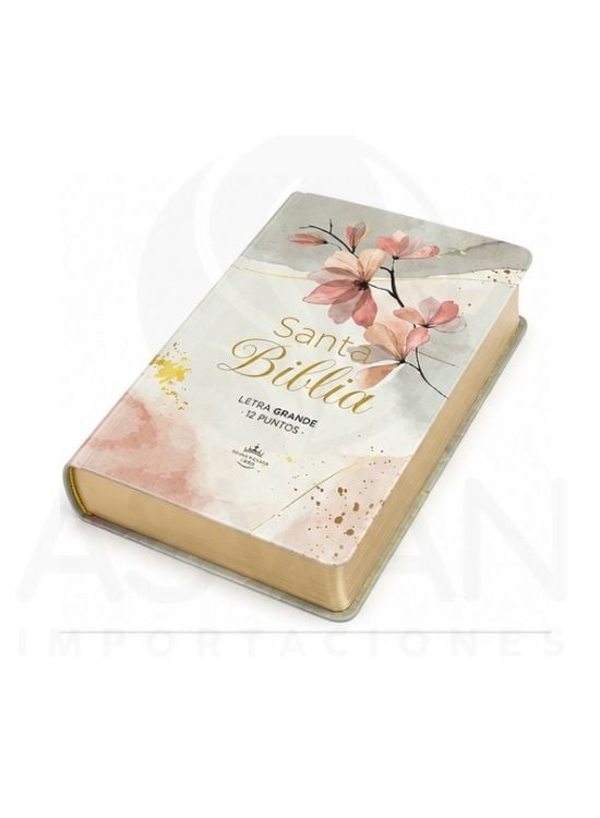 BIBLIA REINA VALERA 1960 LETRA GRANDE FILO PLATEADO TAPA FLEXIBLE FLORES EN INVIERNO - 2