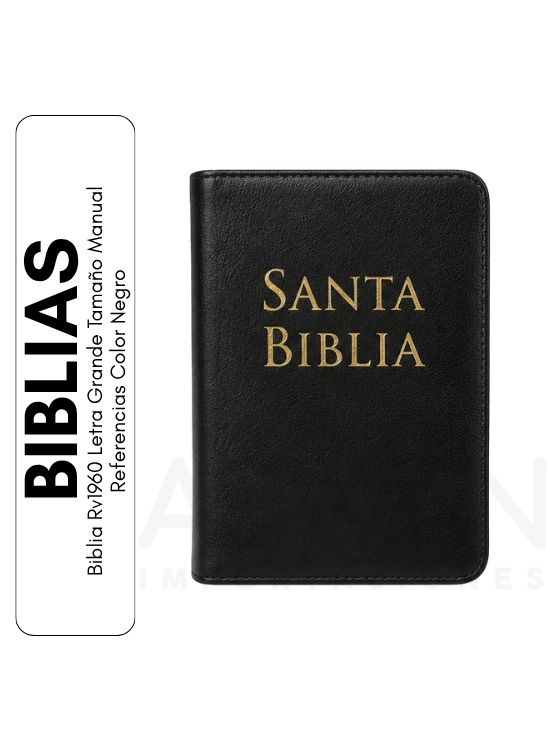 BIBLIA RV1960 LETRA GRANDE TAMAÑO MANUAL REFERENCIAS COLOR NEGRO - 1