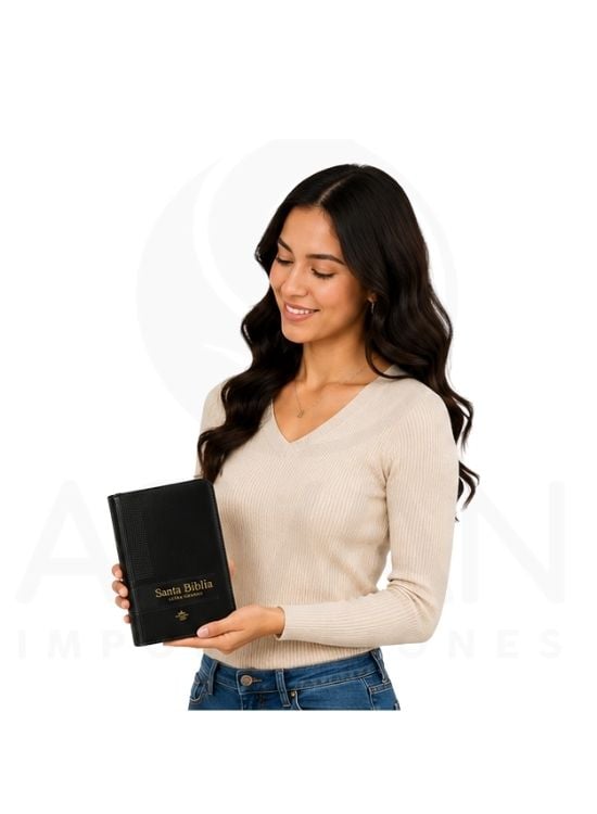BIBLIA RVR1960 COMPACTA TAPA NEGRA FILO DORADO CON ÍNDICE - 3
