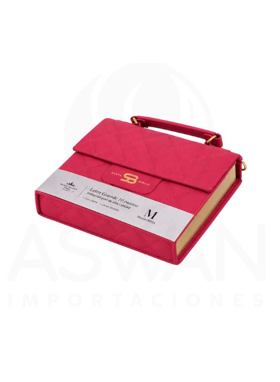 BIBLIA REINA VALERA 1960 CARTERA CON BROCHE MAGNÉTICO LETRA GRANDE 10 PUNTOS FUCSIA - 2