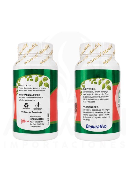 PURIFICADOR DE LA SANGRE DEPURATIVO 100 CAP - NATURAL MEDIX - 2