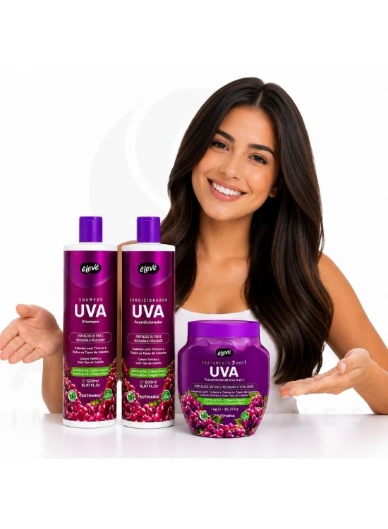 PACK UVA SHAMPOO Y ACONDICIONADOR 500 ML Y TRATAMIENTO - ELEVE - 2