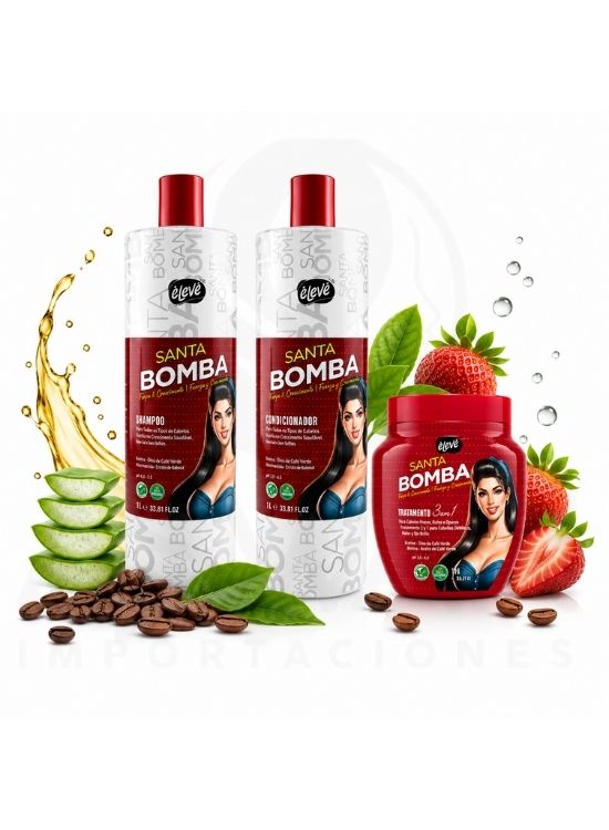 PACK SANTA BOMBA SHAMPOO Y ACONDICIONADOR 500 ML Y TRATAMIENTO - ELEVE - 2