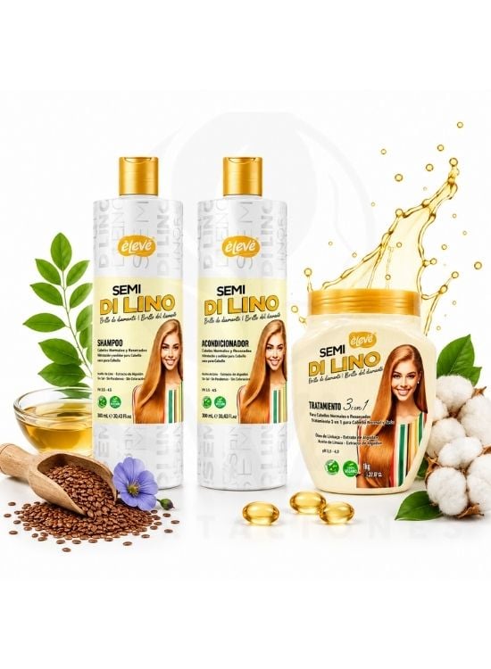 PACK SEMI DI LINO SHAMPOO Y ACONDICIONADOR 500 ML Y TRATAMIENTO - ELEVE - 2