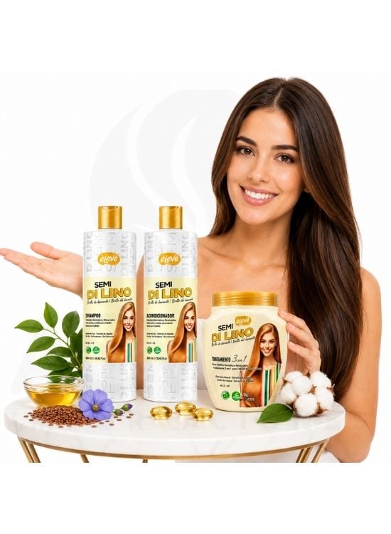 PACK SEMI DI LINO SHAMPOO Y ACONDICIONADOR 500 ML Y TRATAMIENTO - ELEVE - 3