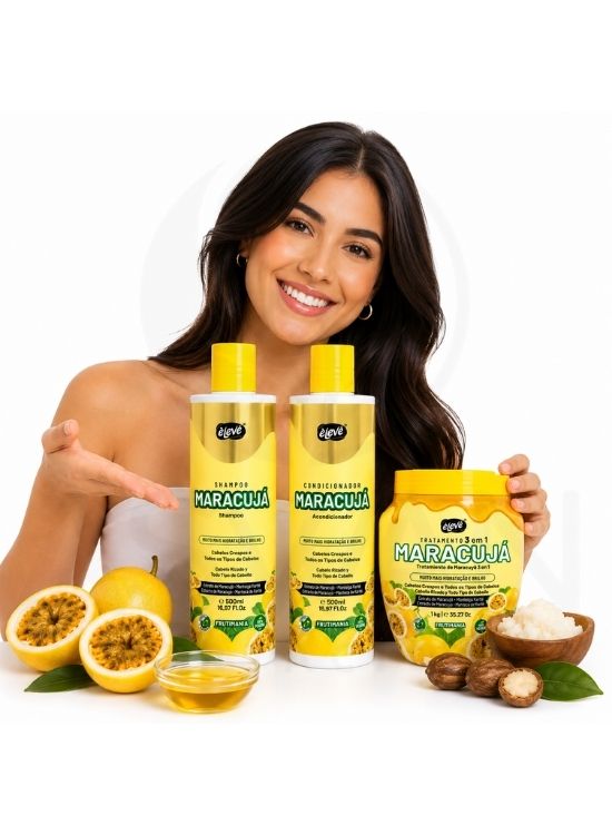 PACK MARACUJÁ SHAMPOO Y ACONDICIONADOR 500 ML Y TRATAMIENTO - ELEVE - 3