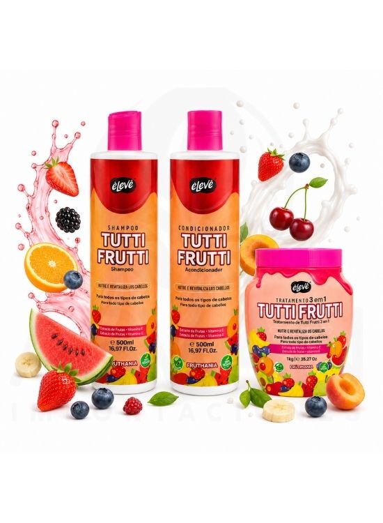 PACK TUTTI FRUTTI SHAMPOO Y ACONDICIONADOR 500 ML Y TRATAMIENTO - ELEVE - 2