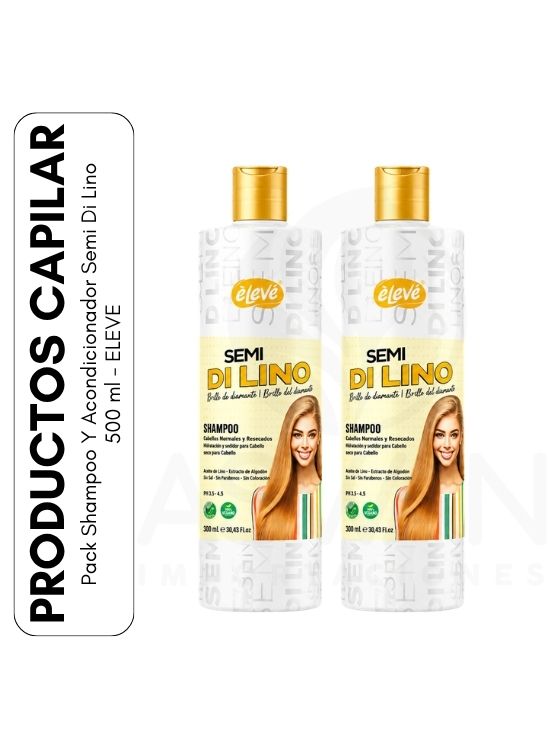 PACK SHAMPOO Y ACONDICIONADOR SEMI DI LINO 500 ML - ELEVE - 1