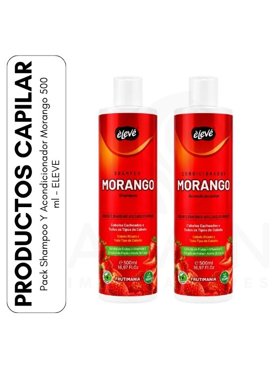 PACK SHAMPOO Y ACONDICIONADOR MORANGO 500 ML - ELEVE - 1