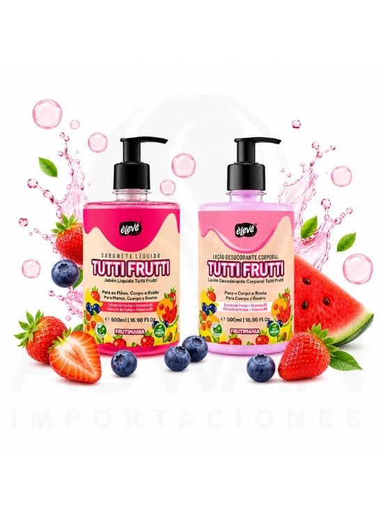 PACK JABON LÍQUIDO Y LOCIÓN DESODORANTE CORPORAL TUTTI FRUTTI 500ML - ELEVE - 2