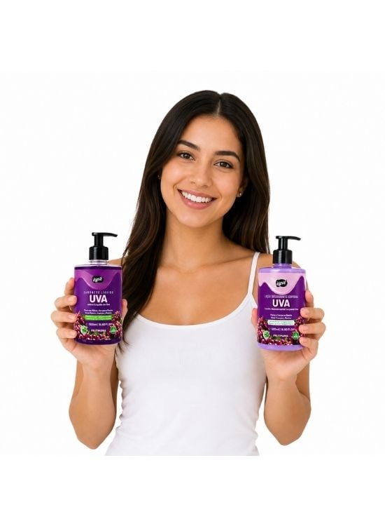 PACK JABÓN LÍQUIDO Y LOCIÓN DESODORANTE CORPORAL UVA 500 ML - ELEVE - 3