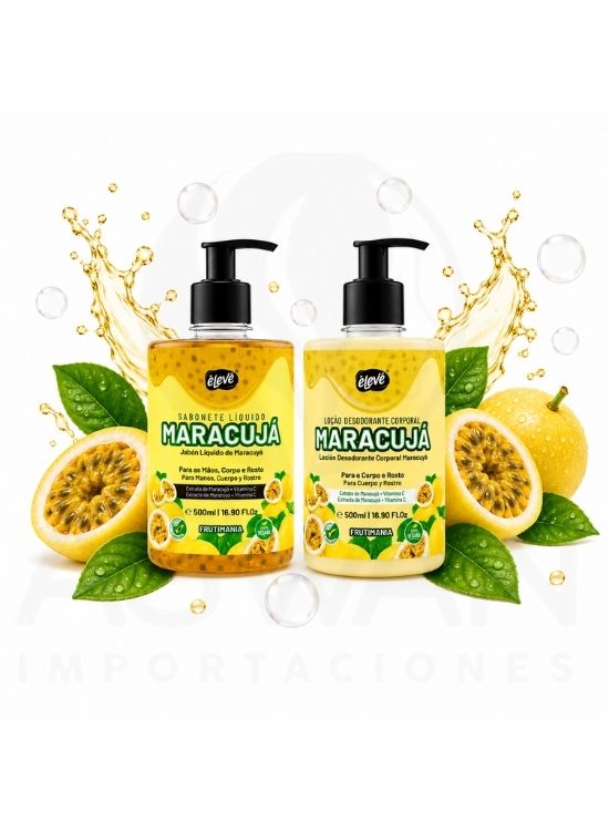 PACK JABÓN LÍQUIDO Y LOCIÓN DESODORANTE CORPORAL MARACUYÁ 500ML - ELEVE - 2
