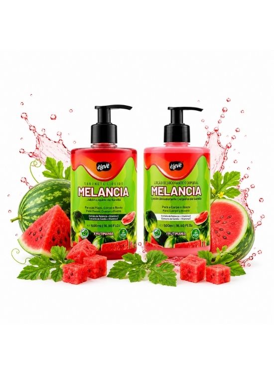 PACK JABON LÍQUIDO Y LOCIÓN DESODORANTE CORPORAL SANDÍA 500 ML - ELEVE - 2