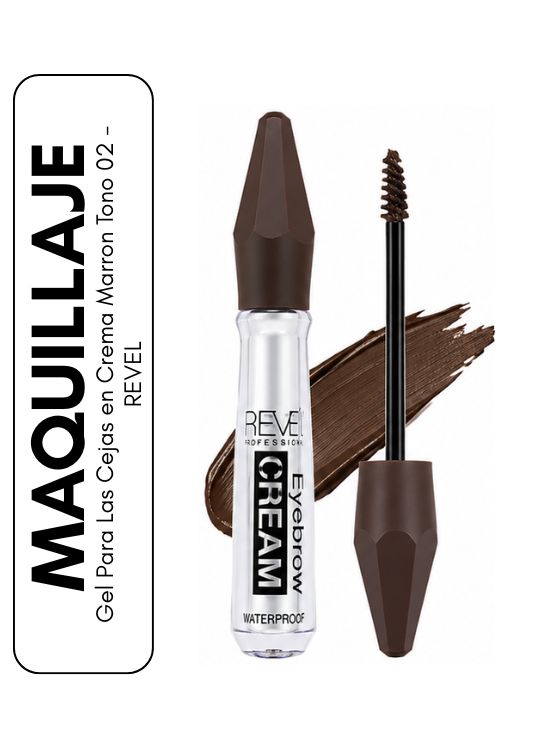 GEL PARA LAS CEJAS EN CREMA MARRON TONO 02 - REVEL - 1