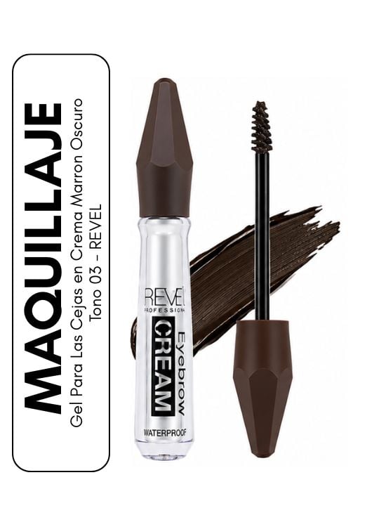 GEL PARA LAS CEJAS EN CREMA MARRON OSCURO TONO 03 - REVEL - 1