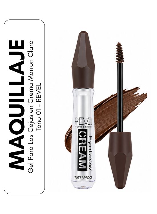 GEL PARA LAS CEJAS EN CREMA MARRON CLARO TONO 01 - REVEL - 1