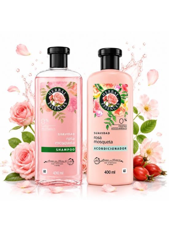 PACK ACONDICIONADOR Y SHAMPOO SUAVIDAD ROSA 400 ML - HERBAL ESSENCES - 2