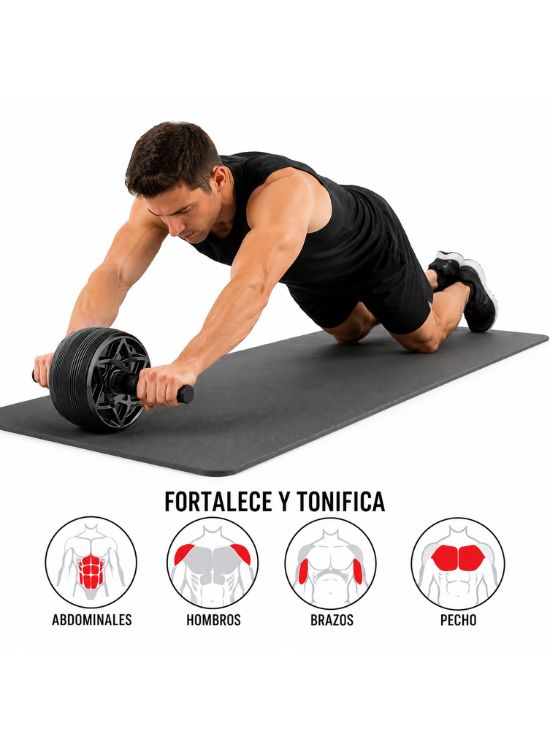 RUEDA ABDOMINAL ROLLER NEGRO - 3
