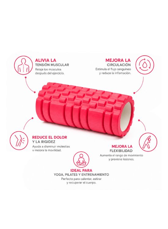 ROLLER YOGA FITNESS ECO MASAJEADOR ROJO - 2