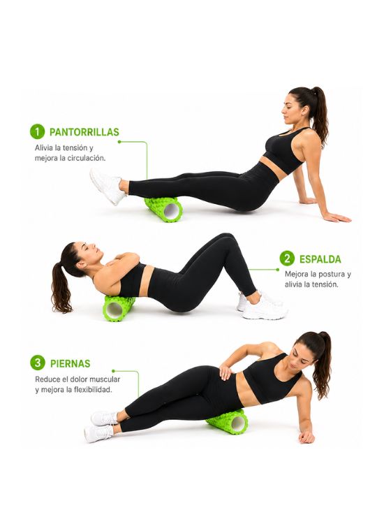 ROLLER YOGA FITNESS ECO MASAJEADOR VERDE - 3