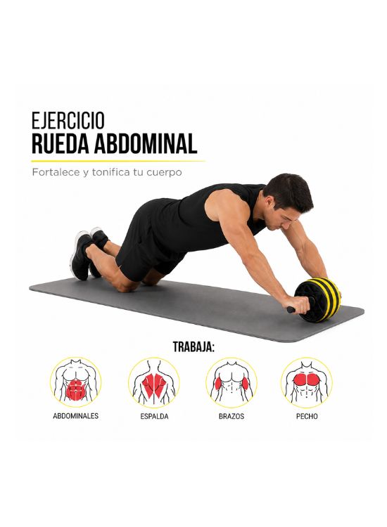 RUEDA ABDOMINAL ROLLER AMARILLO - 3