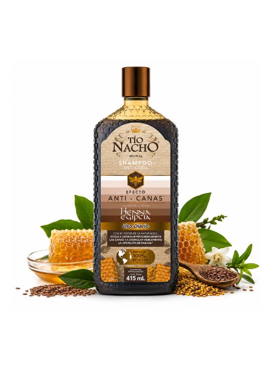 SHAMPOO EFECTO ANTI-CANAS HENNA EGIPCIA 415 ML - TÍO NACHO - 2