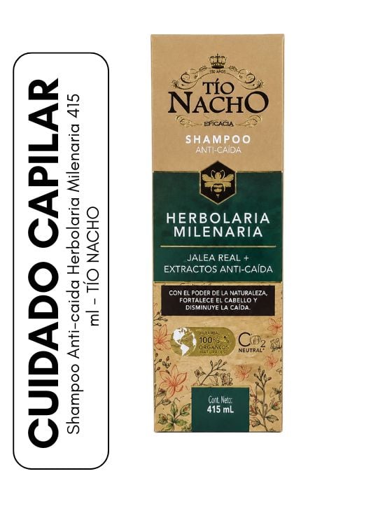 SHAMPOO ANTI-CAIDA HERBOLARIA MILENARIA 415 ML - TÍO NACHO - 1