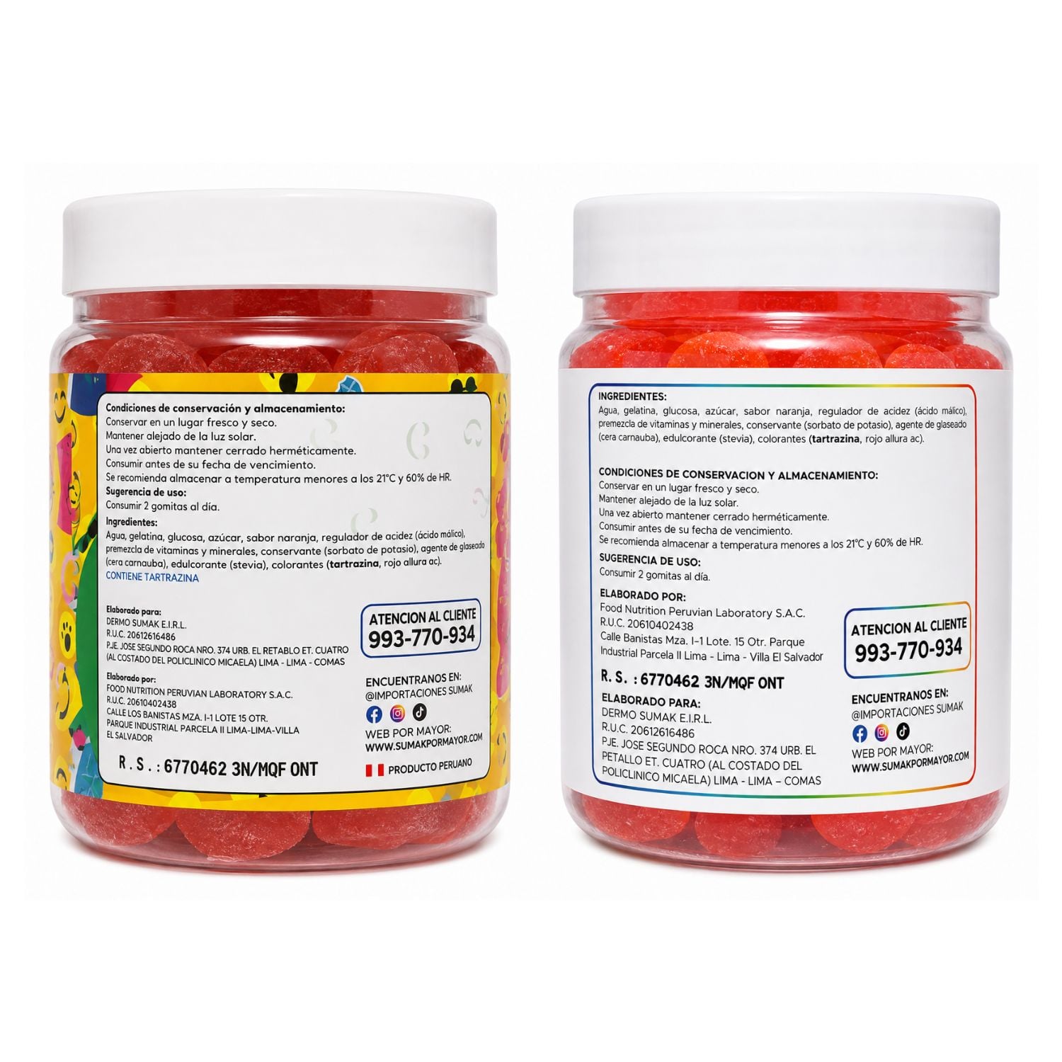 PACK X2 GOMITAS MULTIVITAMINAS NIÑOS Y ADULTOS - DERMO SUMAK - 2