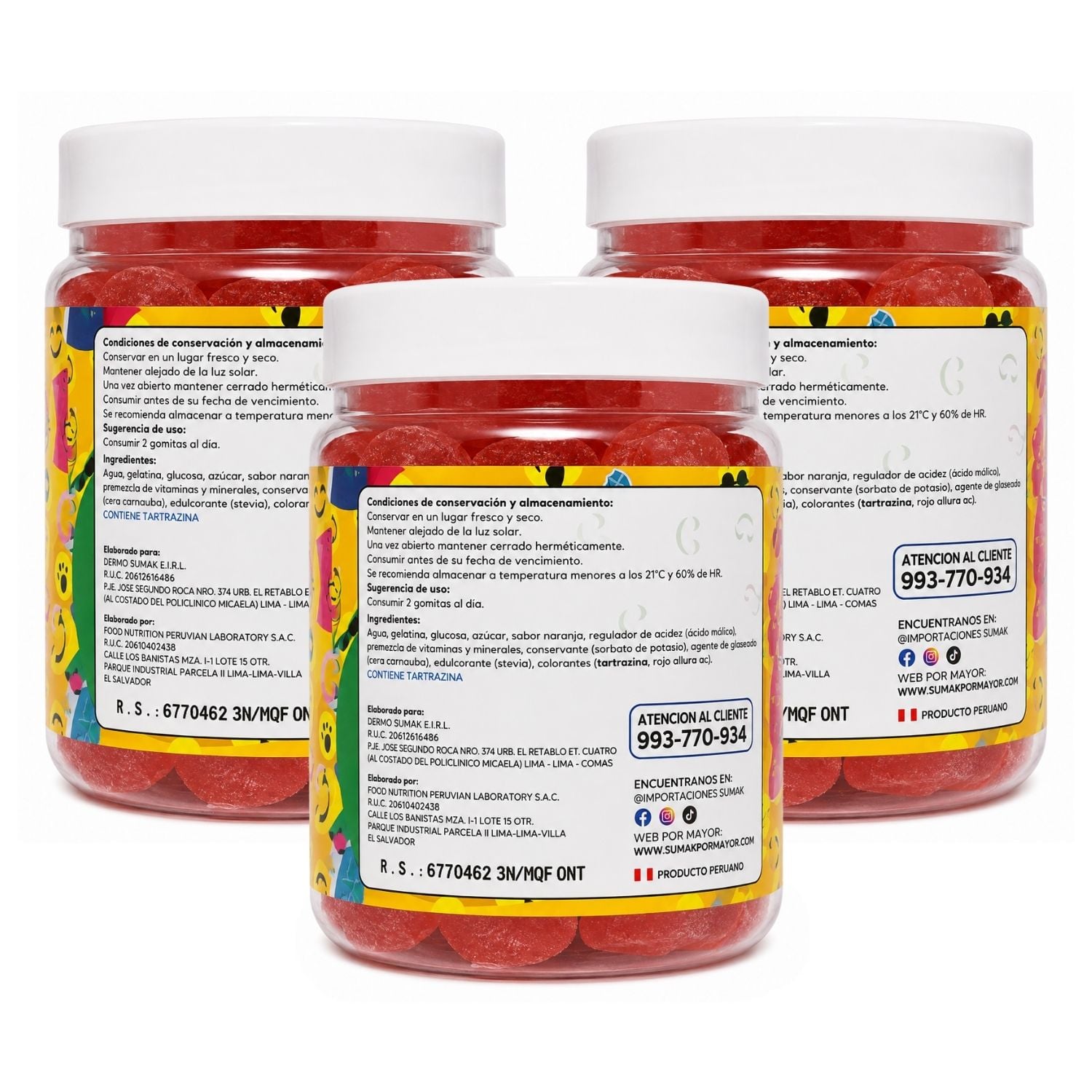 PACK X3 GOMITAS MULTIVITAMINAS NIÑOS - DERMO SUMAK - 2
