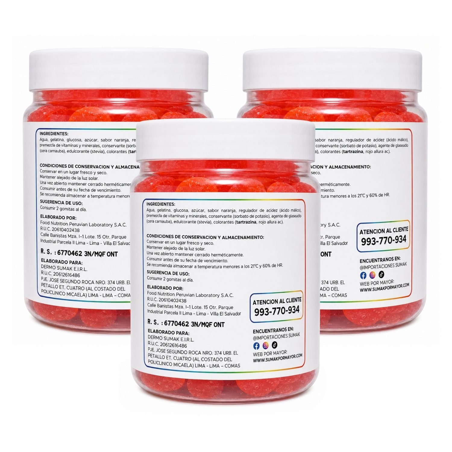 PACK X3 GOMITAS MULTIVITAMINAS ADULTOS - DERMO SUMAK - 2