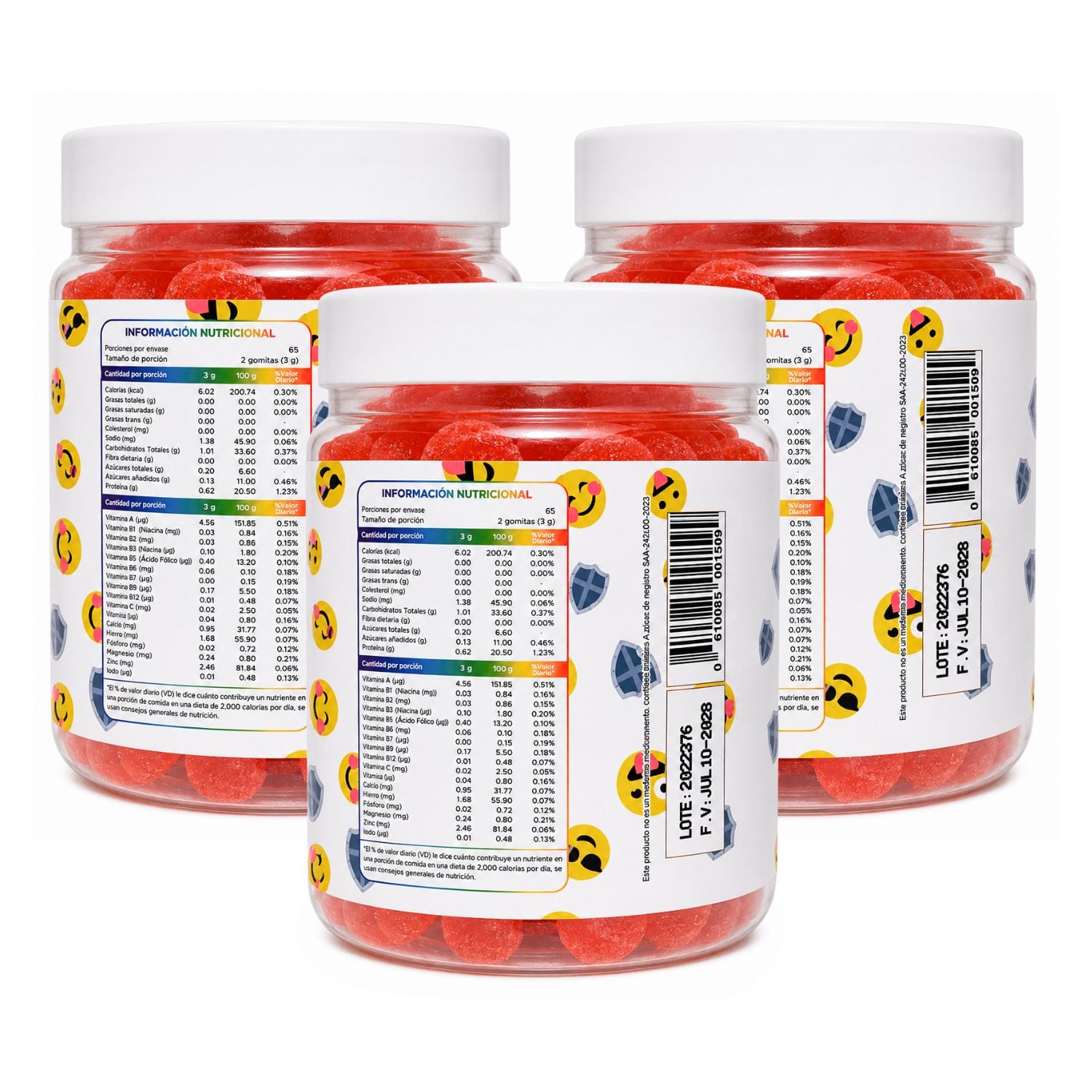 PACK X3 GOMITAS MULTIVITAMINAS ADULTOS - DERMO SUMAK - 3
