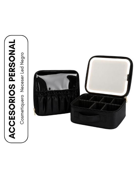 COSMETIQUERO NECESER LED NEGRO - 1