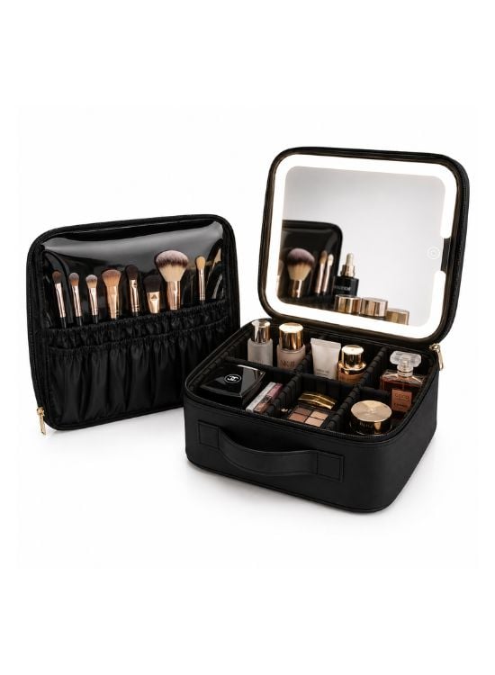 COSMETIQUERO NECESER LED NEGRO - 2