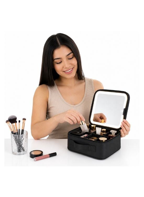 COSMETIQUERO NECESER LED NEGRO - 3