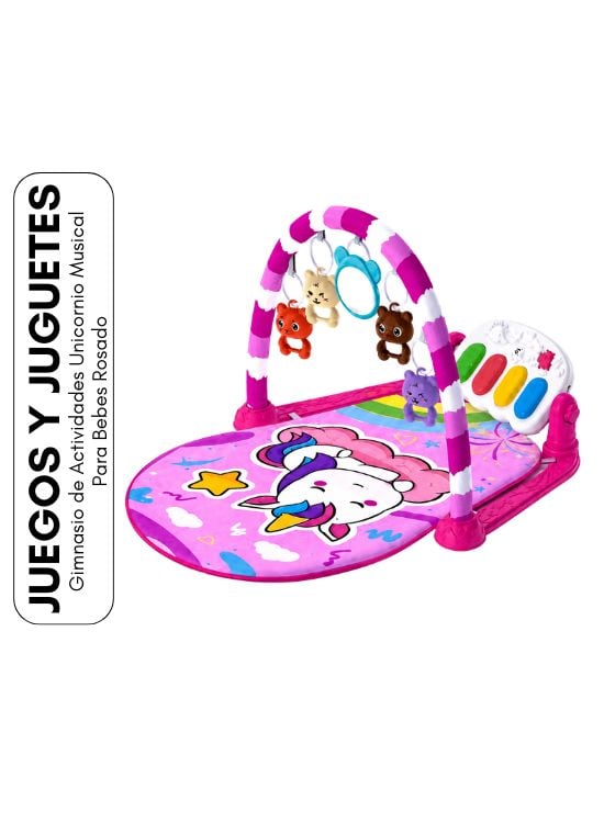 GIMNASIO DE ACTIVIDADES UNICORNIO MUSICAL PARA BEBES ROSADO - 1