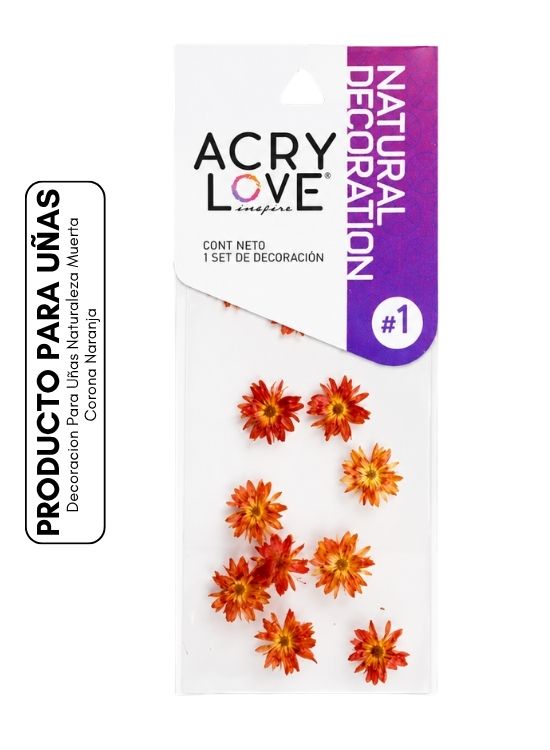 DECORACION PARA UÑAS NATURALEZA MUERTA CORONA NARANJA - 1