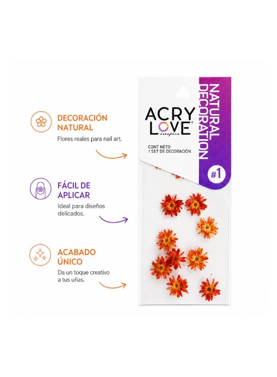 DECORACION PARA UÑAS NATURALEZA MUERTA CORONA NARANJA - 3