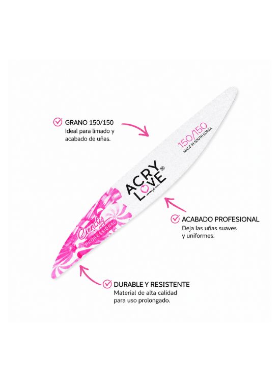 LIMA DE UÑAS PROFESIONAL ACRY LOVE 150/150 - 2