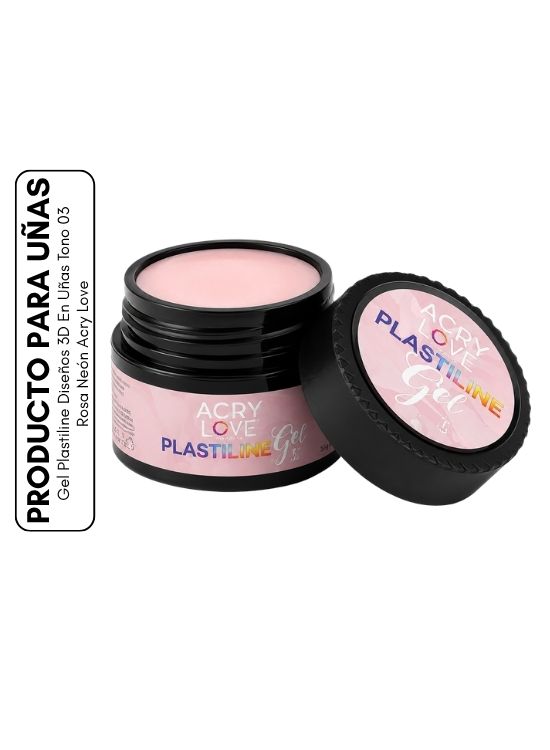GEL PLASTILINE DISEÑOS 3D EN UÑAS TONO 03 ROSA NEÓN ACRY LOVE - 1