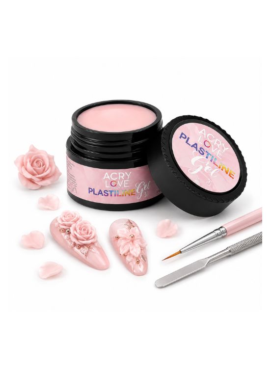 GEL PLASTILINE DISEÑOS 3D EN UÑAS TONO 03 ROSA NEÓN ACRY LOVE - 2