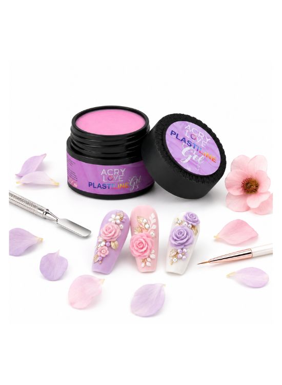 GEL PLASTILINE DISEÑOS 3D EN UÑAS TONO 02 ROSA NEÓN ACRY LOVE - 2