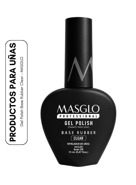 GEL POLISH BASE RUBBER CLEAR 14 ML – MASGLO - 1