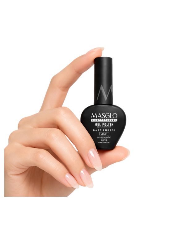 GEL POLISH BASE RUBBER CLEAR 14 ML – MASGLO - 3