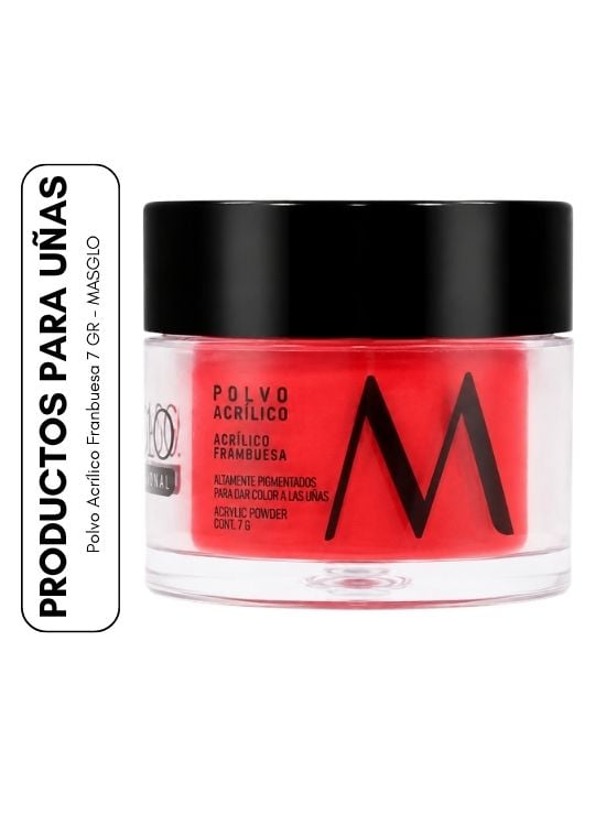POLVO ACRÍLICO FRAMBUESA 7 GR - MASGLO - 1