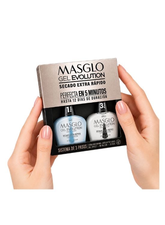 KIT BASE Y BRILLO PASO 1 Y 3 GEL EVOLUTION - MASGLO - 3