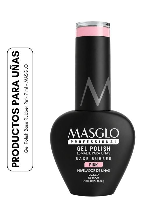 GEL POLISH BASE RUBBER PINK 7 ML - MASGLO - 1
