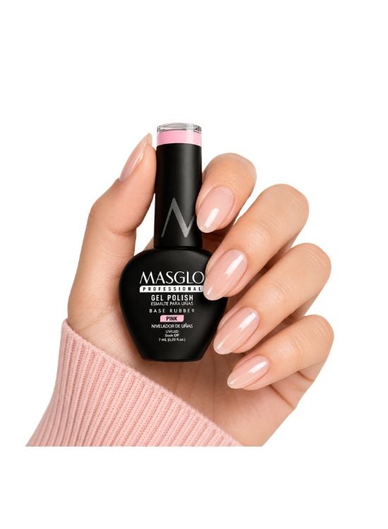 GEL POLISH BASE RUBBER PINK 7 ML - MASGLO - 3