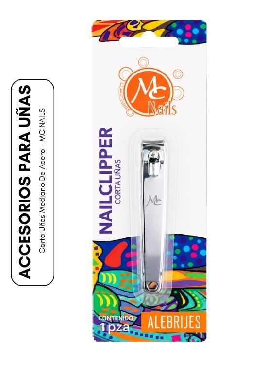 CORTA UÑAS MEDIANO DE ACERO - MC NAILS - 1