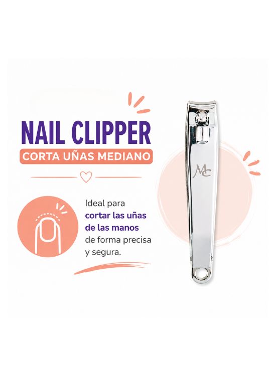 CORTA UÑAS MEDIANO DE ACERO - MC NAILS - 2
